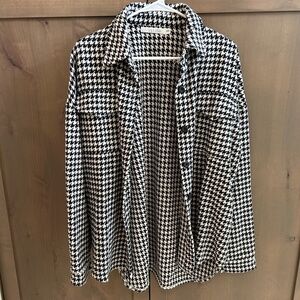 Limelush Black & White Herringbone Shacket